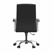 LeisureMod Evander Office Chair in Faux Leather with Silver Frame Black