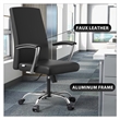 LeisureMod Evander Office Chair in Faux Leather with Silver Frame Black