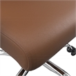 LeisureMod Evander Office Chair in Faux Leather with Silver Frame Dark Brown