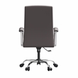 LeisureMod Evander Office Chair in Faux Leather with Silver Frame Grey