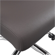LeisureMod Evander Office Chair in Faux Leather with Silver Frame Grey