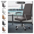 LeisureMod Evander Office Chair in Faux Leather with Silver Frame Grey