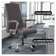 LeisureMod Evander Office Chair in Faux Leather with Silver Frame Grey
