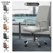 LeisureMod Evander Office Chair in Faux Leather with Silver Frame White