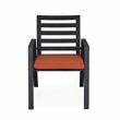 LeisureMod Chelsea 7-Piece Outdoor Dining Set in Black Aluminum Orange