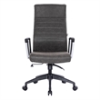 LeisureMod Hilton High Back Faux Leather Conference Office Chair in Charcoal