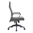 LeisureMod Hilton High Back Faux Leather Conference Office Chair in Charcoal