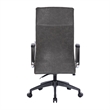 LeisureMod Hilton High Back Faux Leather Conference Office Chair in Charcoal
