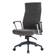 LeisureMod Hilton High Back Faux Leather Conference Office Chair in Charcoal