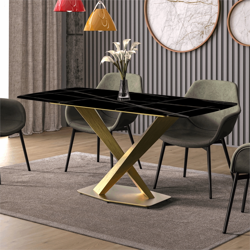 LeisureMod Voren Dining Table with 55