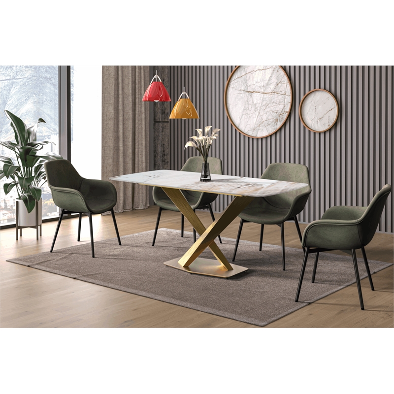 LeisureMod Voren Dining Table with 55