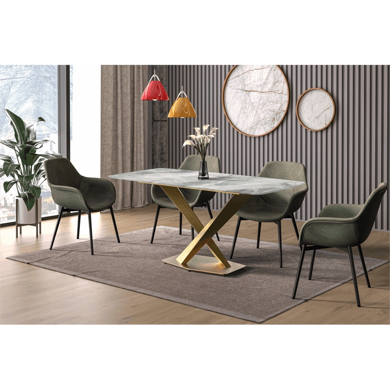 LeisureMod Voren Dining Table with 55