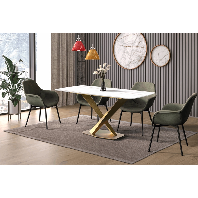 LeisureMod Voren Dining Table with 55