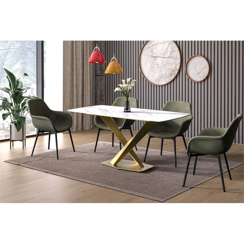 LeisureMod Voren Dining Table with 55