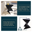 LeisureMod Randolph Modern Triangle End Table in Black Set of 2