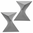 LeisureMod Randolph Modern Triangle End Table in Grey Set of 2