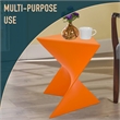 LeisureMod Randolph Modern Triangle End Table in Orange Set of 2
