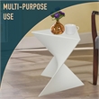LeisureMod Randolph Modern Triangle End Table in White Set of 2
