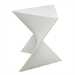 LeisureMod Randolph Modern Triangle End Table in White Set of 2