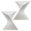 LeisureMod Randolph Modern Triangle End Table in White Set of 2