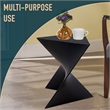 LeisureMod Randolph Modern Triangle End Table in Black Set of 4