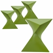 LeisureMod Randolph Modern Triangle End Table in Green Set of 4
