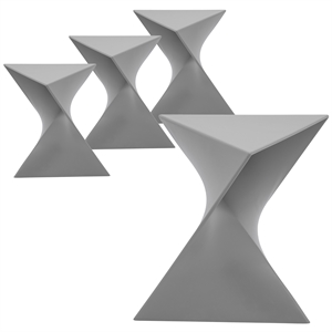 LeisureMod Randolph Modern Triangle End Table in Grey Set of 4