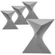 LeisureMod Randolph Modern Triangle End Table in Grey Set of 4