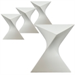 LeisureMod Randolph Modern Triangle End Table in White Set of 4
