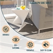 LeisureMod Randolph Modern Triangle End Table in White Set of 4