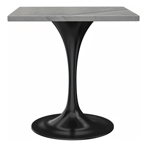 LeisureMod Verve 27&quot Square Dining Table with White Resin Tabletop