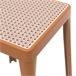 LeisureMod Tresse Stackable Square Plastic Dining Stool with Wicker Top Yellow