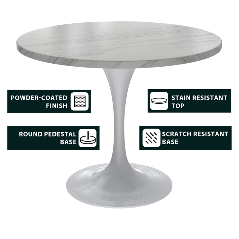 LeisureMod Verve Dining Table with a 36