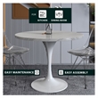 LeisureMod Verve Dining Table with a 36