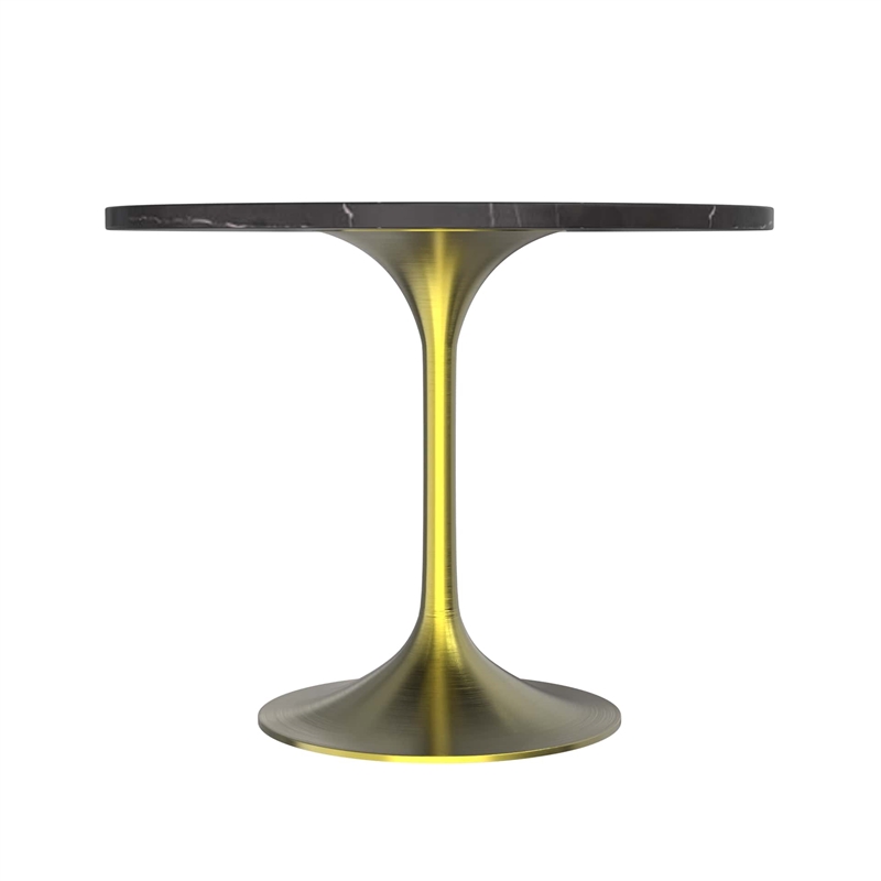 leisuremod verve modern 36&quot round dining table with sintered stone top black