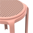LeisureMod Tresse Stackable Round Plastic Dining Stool with Wicker Top Orange