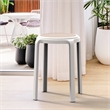 LeisureMod Tresse Stackable Round Plastic Dining Stool with Wicker Top Red