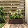 LeisureMod Oasis Indoor and Outdoor Rectangular Fiberglass Planter Box Brown