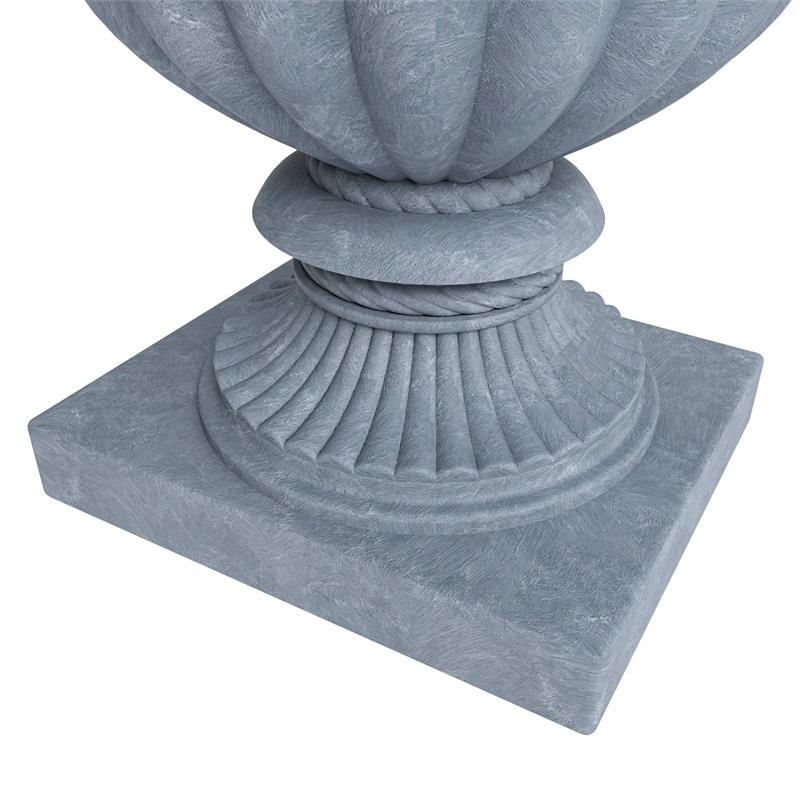 LeisureMod Lotus Modern Urn Planter in Fiberglass and Clay Aged Concrete