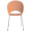 LeisureMod Opulent Plastic Dining Chair in Metal Base Set of 2 Amber