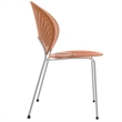 LeisureMod Opulent Plastic Dining Chair in Metal Base Set of 2 Amber