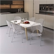 LeisureMod Opulent Plastic Dining Chair in Metal Base Set of 2 Clear