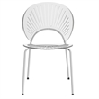 LeisureMod Opulent Plastic Dining Chair in Metal Base Set of 2 Clear
