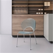 LeisureMod Opulent Plastic Dining Chair in Metal Base Set of 2 Smoke
