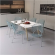 LeisureMod Opulent Plastic Dining Chair in Metal Base Set of 2 Smoke