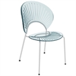 LeisureMod Opulent Plastic Dining Chair in Metal Base Set of 2 Smoke