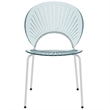 LeisureMod Opulent Plastic Dining Chair in Metal Base Set of 2 Smoke