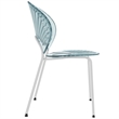 LeisureMod Opulent Plastic Dining Chair in Metal Base Set of 2 Smoke