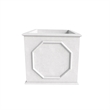LeisureMod Modern Sprout Fiberstone and MgO Clay Square Planter White 15