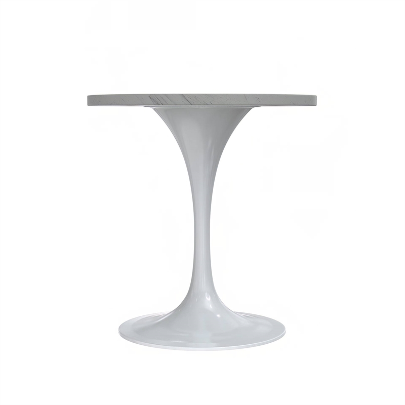 leisuremod verve dining table with a 27&quot round resin tabletop in white